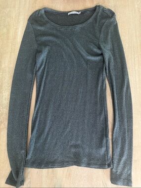 Michael Stars Pewter Long Sleeve Shine Tee